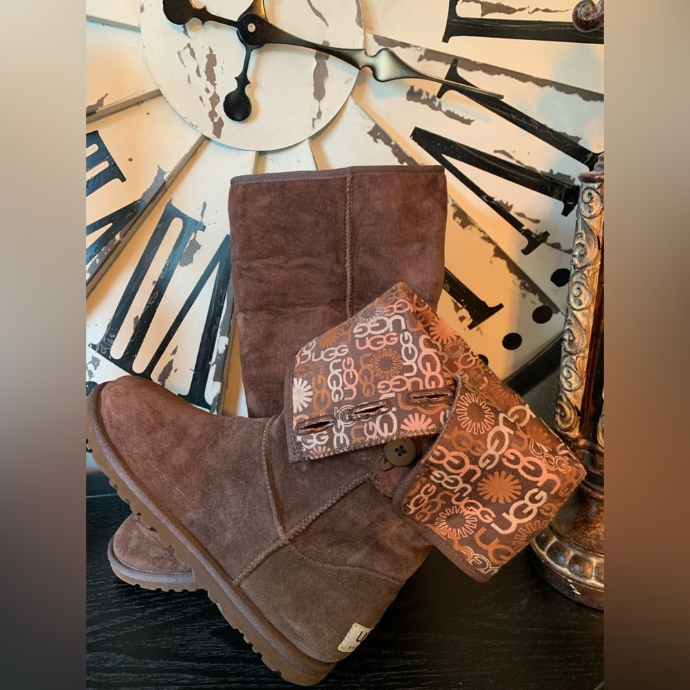 UGG W Lo Pro button boot in chocolate brown size 7
